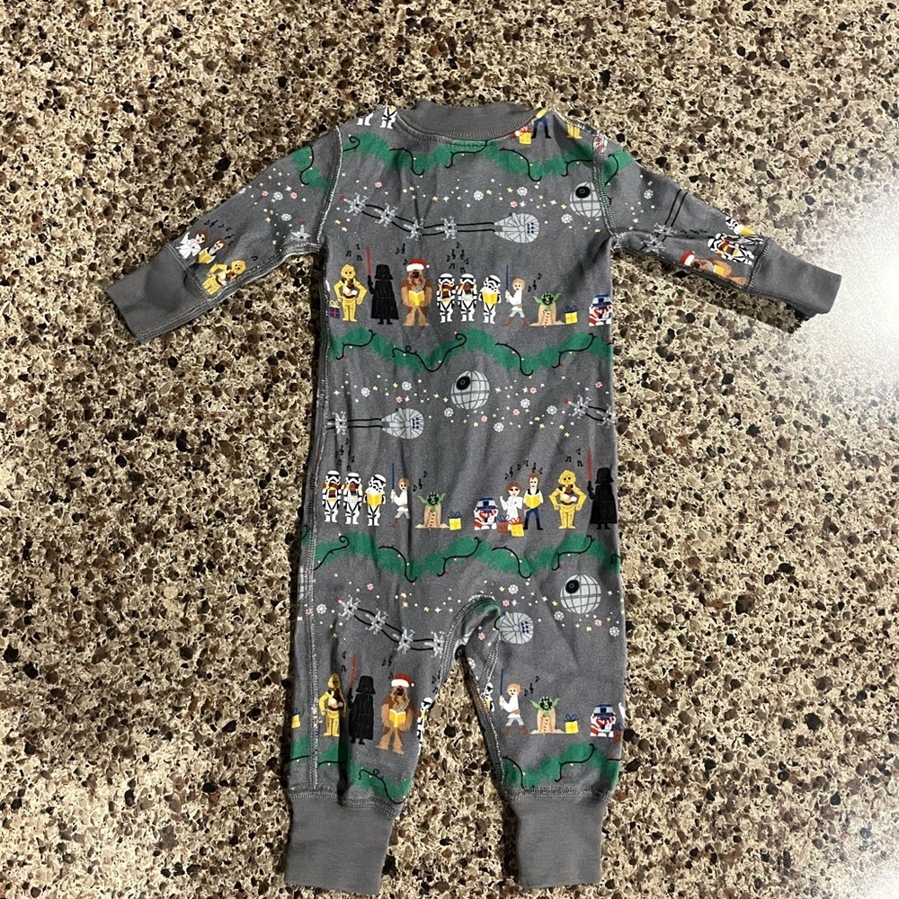 Hanna Andersson Star Wars Holiday Christmas Zip Up Sleeper Pajamas 0-3 Month - Picture 4 of 4